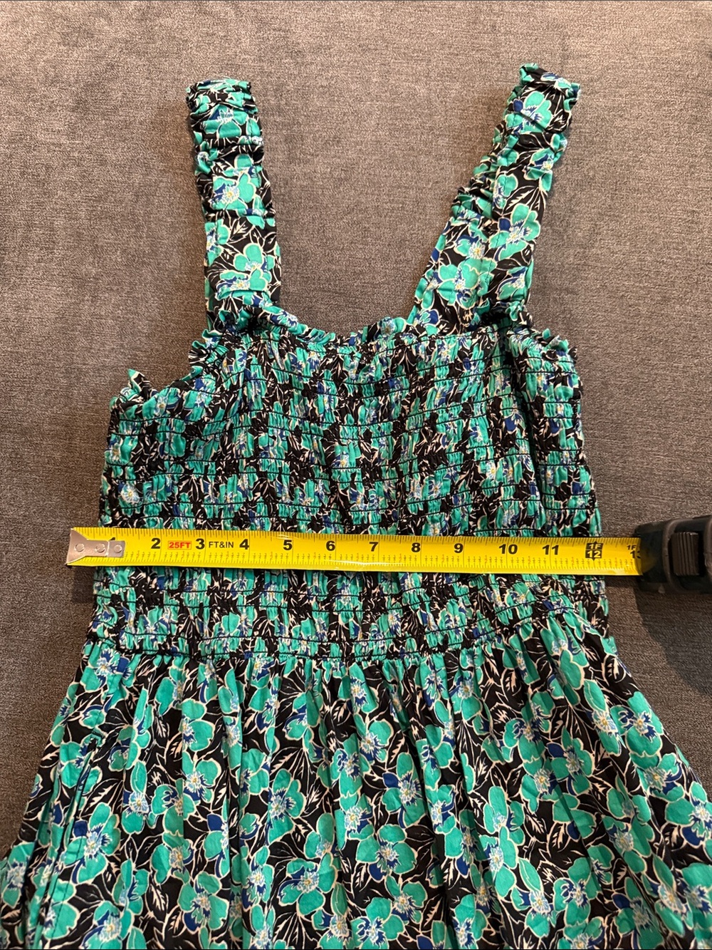 GAP Green and Black Floral Smocked Sundress - Picture 6 of 7